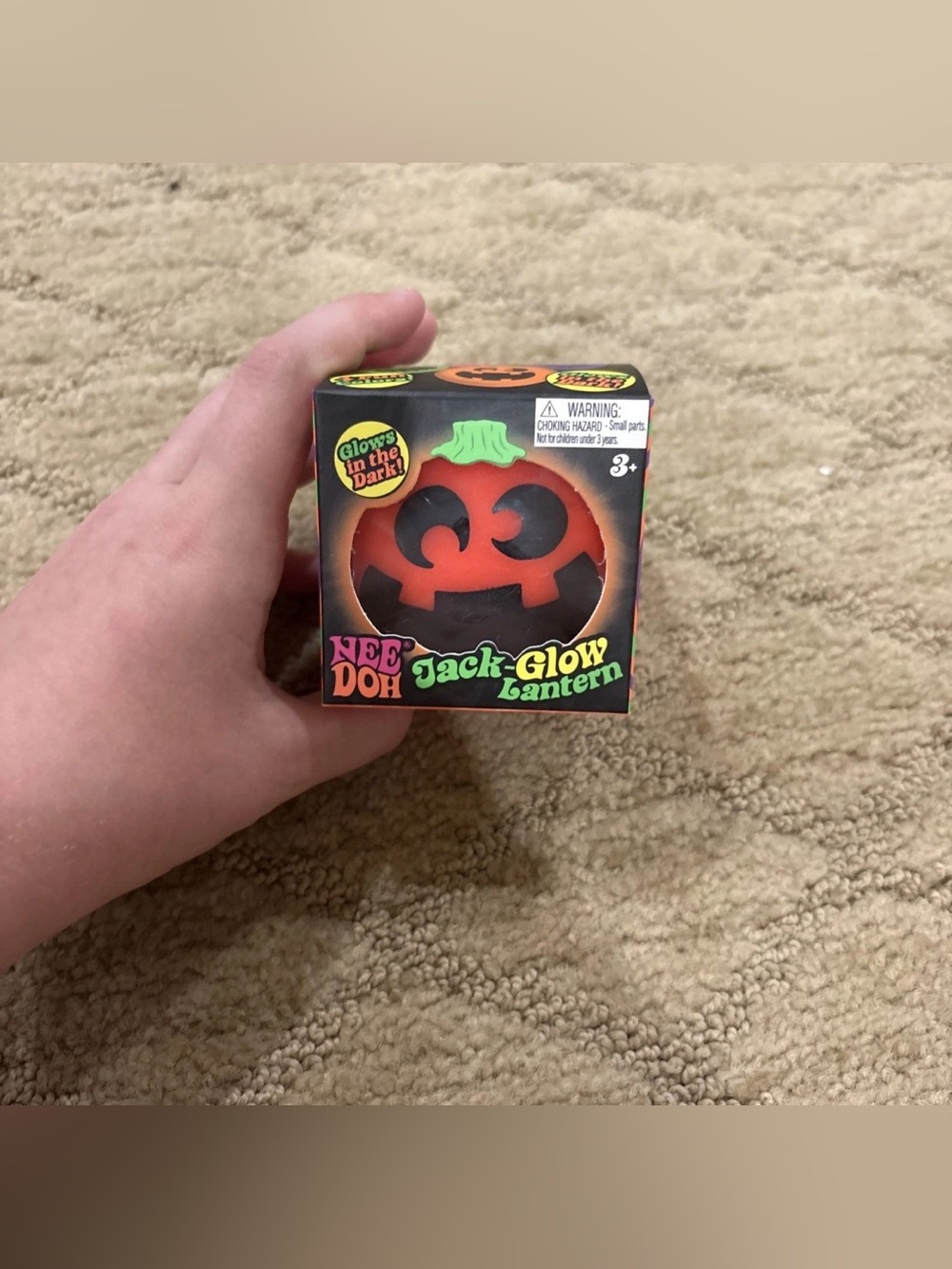 Schylling NeeDoh Jack-Glow Lantern Glow in the Dark Orange New Sealed Authentic